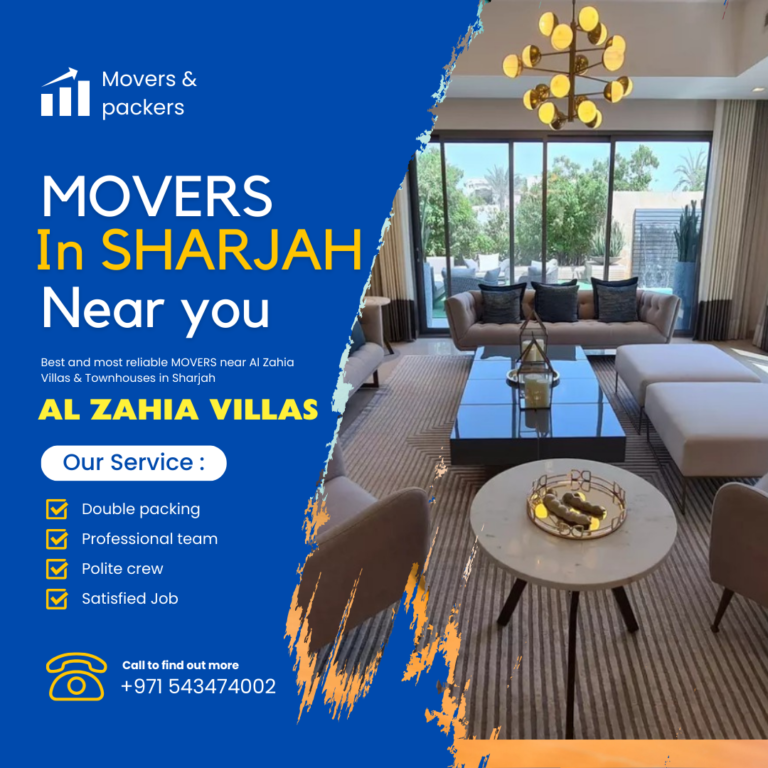 Top Movers near Al Zahia Villas and Townhouses in Sharjah